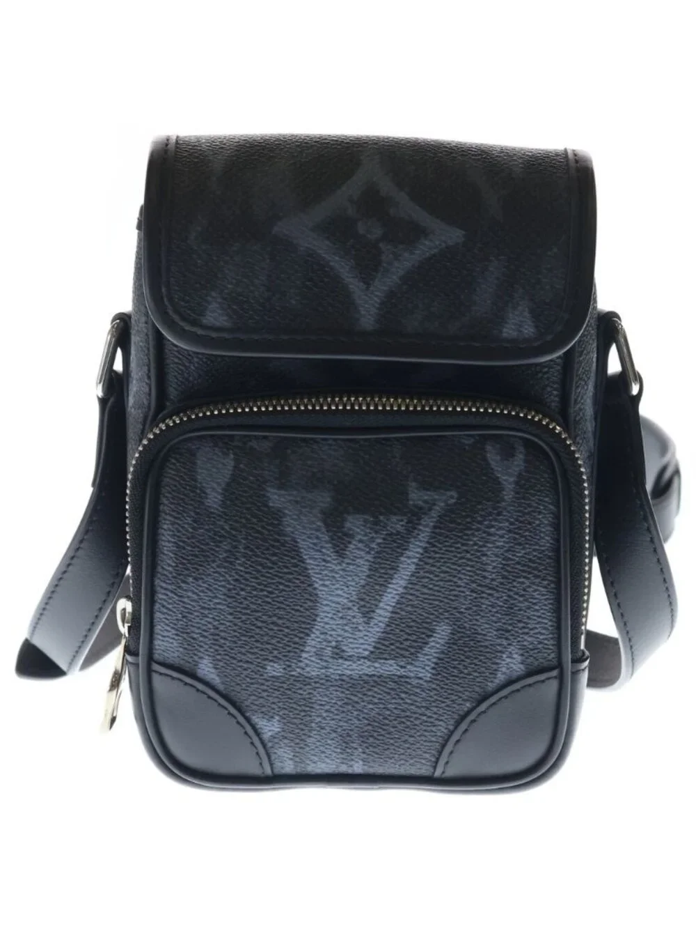 Louis Vuitton Monogram Pastel Amazon Messenger Shoulder Bag Black Leather Silver